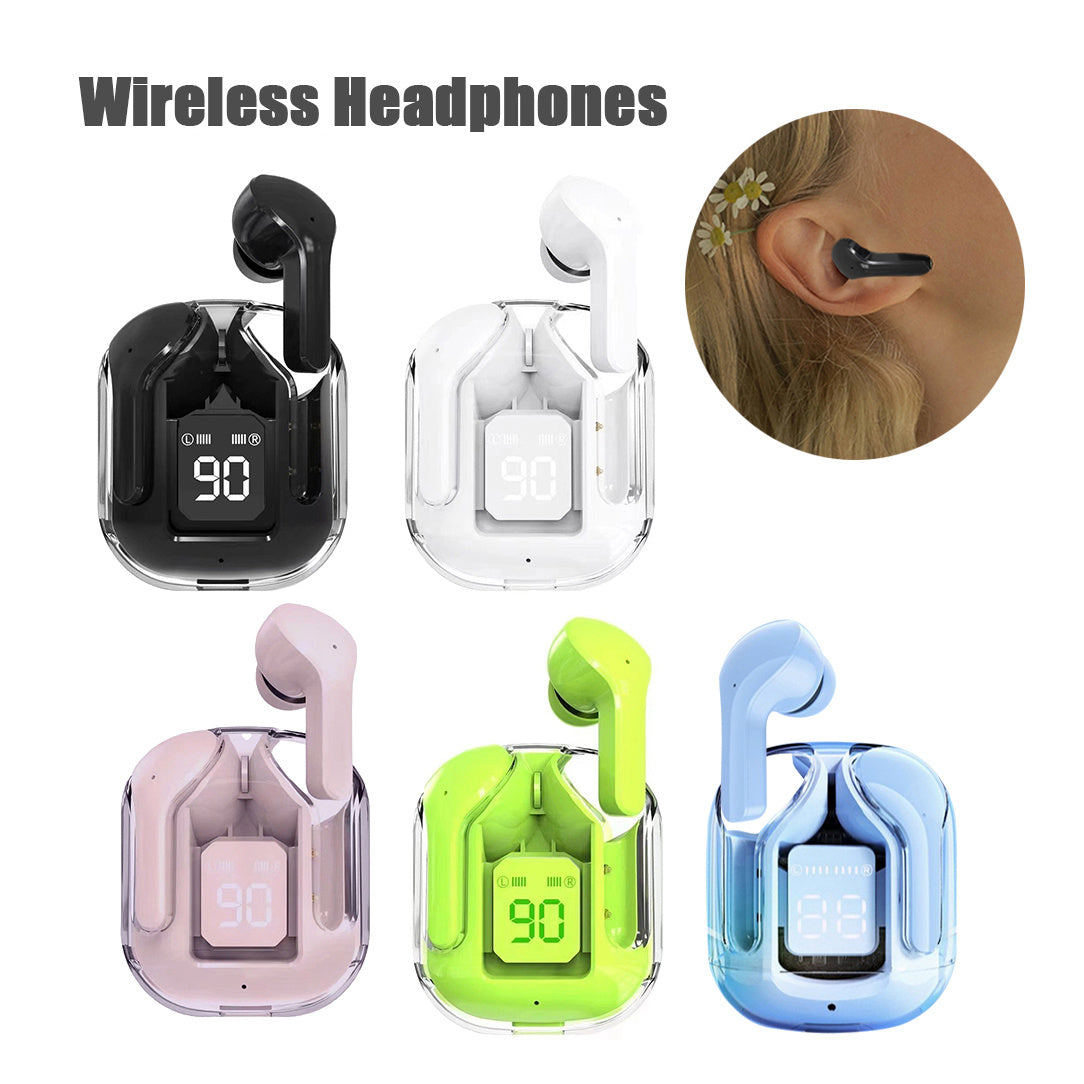 New Mini Transparent Wireless Bluetooth Headset Digital Display Music