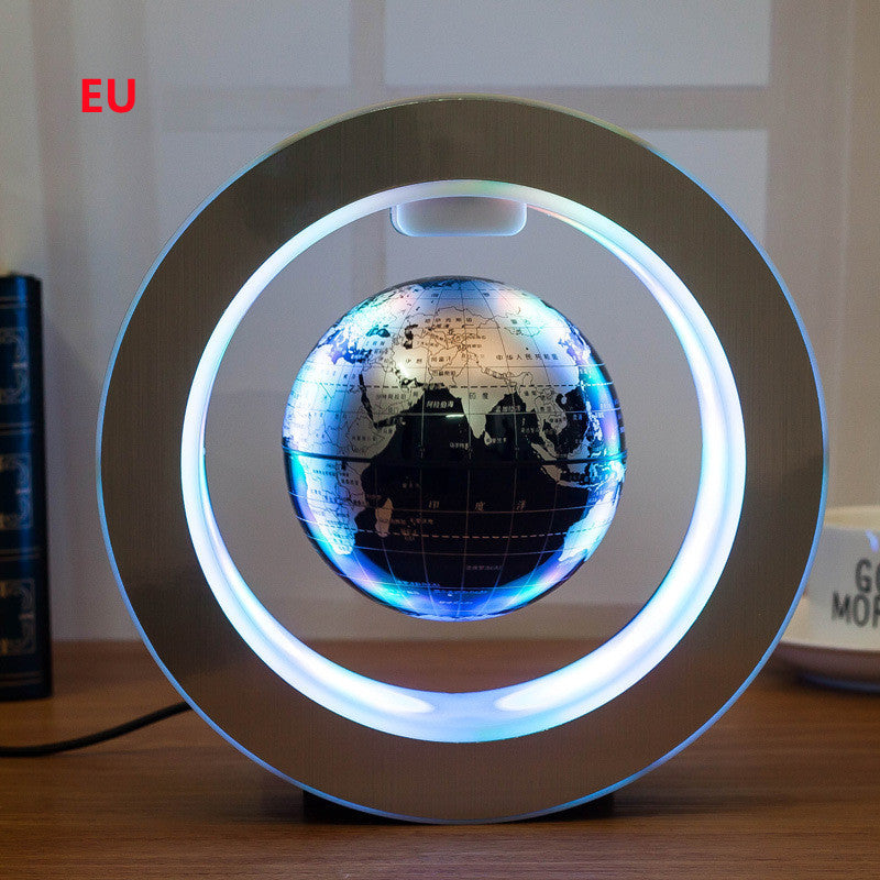 Round LED World Map Floating Globe Magnetic Levitation Light Anti 