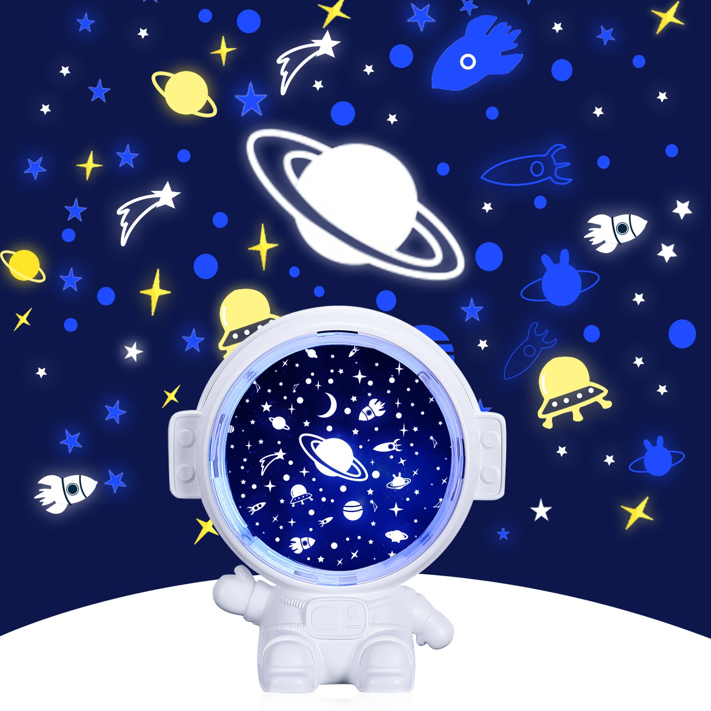 Galaxy Star Projector Starry Sky Night Light Astronaut Lamp Room Decr 