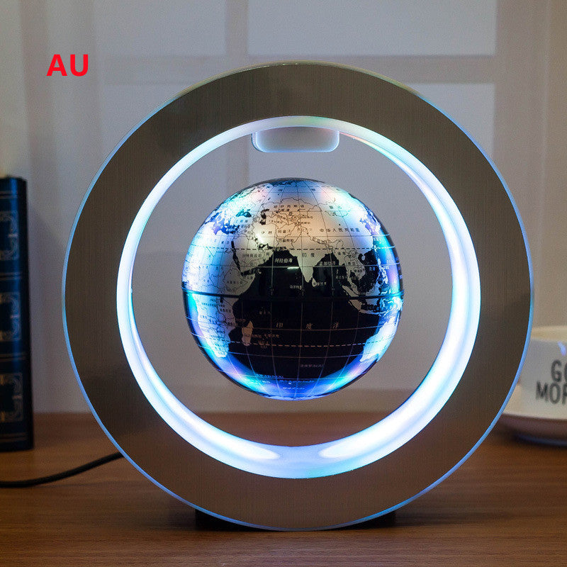 Round LED World Map Floating Globe Magnetic Levitation Light Anti 