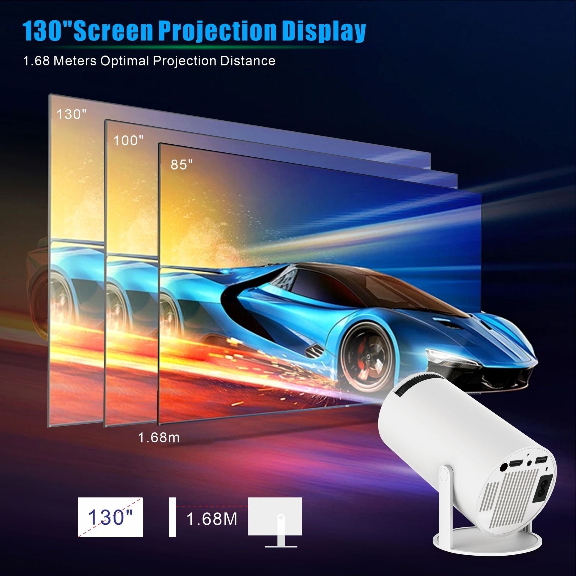 HY300 Pro Projector Home Theater Entertainment Portable Small Projec
