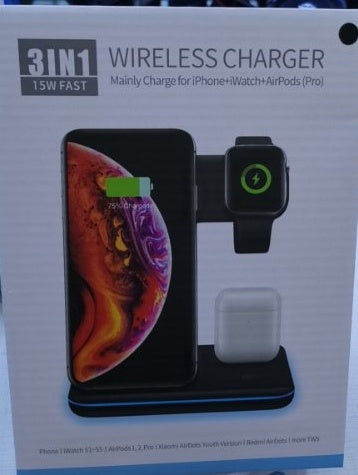 Compatible Mobile Phone Watch Earphone Charger 3 In 1 Wireless Stand