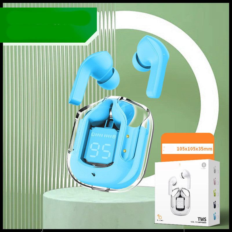 New Mini Transparent Wireless Bluetooth Headset Digital Display Music