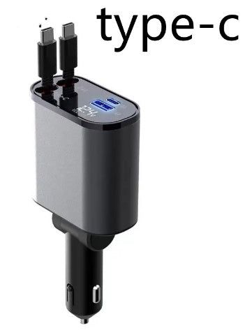 Metal Car Charger 100W Super Fast Charging Car Cigarette Lighter USB 