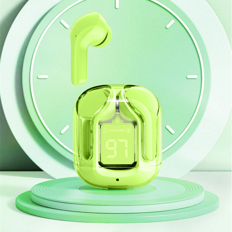 New Mini Transparent Wireless Bluetooth Headset Digital Display Music