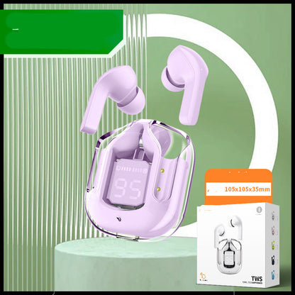 New Mini Transparent Wireless Bluetooth Headset Digital Display Music