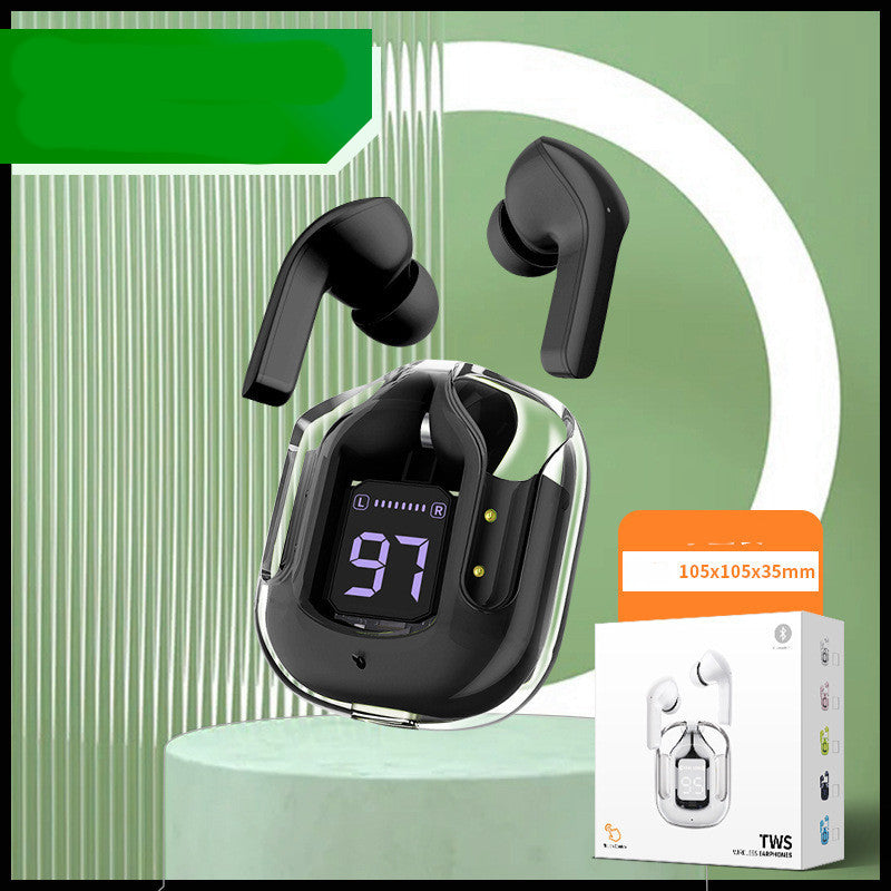 New Mini Transparent Wireless Bluetooth Headset Digital Display Music