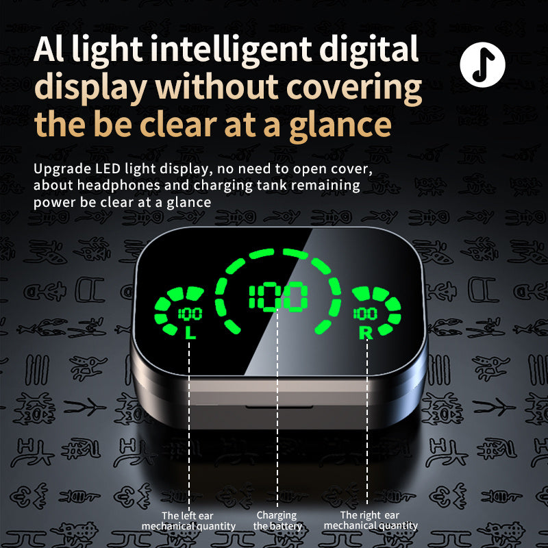 YD03 Wireless Bluetooth-compatible Headset TWS Large Screen Display 