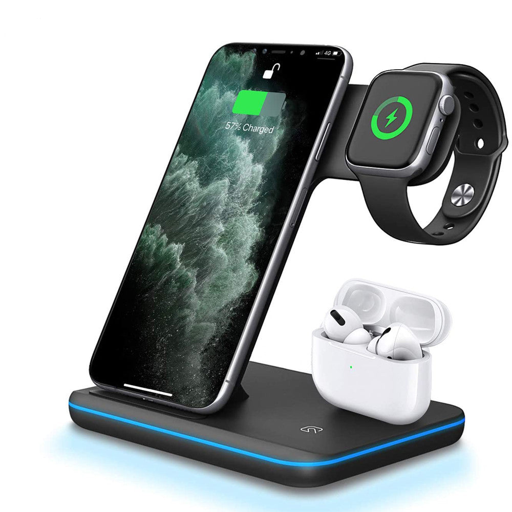 Compatible Mobile Phone Watch Earphone Charger 3 In 1 Wireless Stand
