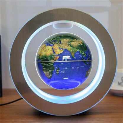 Round LED World Map Floating Globe Magnetic Levitation Light Anti 