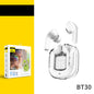 New Mini Transparent Wireless Bluetooth Headset Digital Display Music