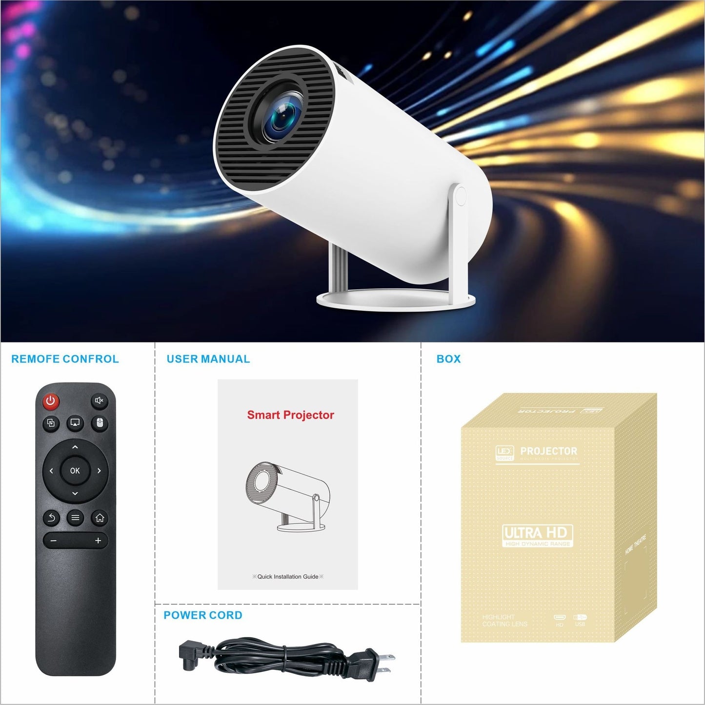 HY300 Pro Projector Home Theater Entertainment Portable Small Projec