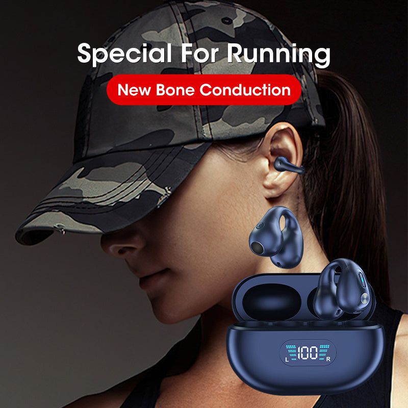 Bone Conduction Headphones TWS Earbuds Ear Clip Bluetooth 5.3 Earphone